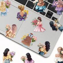 Set Stiker Gadis Bunga 50/150/250/500pcs, Stiker Dekoratif untuk Perencana, Buku Catatan, Casing Ponsel, Tablet, Biola, Lemari, Jendela, Skateboard, Gitar, Hadiah Liburan - View 4