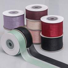 1 Roll Silk Milk Silk Ribbon/Transparent Chiffon Ribbon/Floral & Gift Wrapping Ribbon, Material For Making Hair Accessories Bow Tie, Gift Box Decoration - A - View 4