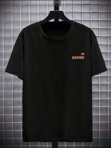 2026topsVenum Men's Boxing Graphic T-Shirt, Premium Cotton, Loose Fit, Hip-Hop Streetwear Style, Breathable, Double-Sided Print At The Top. - 黑色 - 查看 2