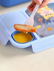 1pc Cartoon Lunch Box, Bento Box Suitable For Bread, Fruits, Vegetables Or Salad/Dessert, Dipping Sauce, Ideal For Office Workers, Cafeteria, School, Camping, Picnic, Beach Trip, Lunch Box - Multicolor - View 8