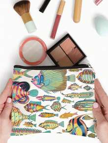 Cosmetic Travel Bag - Spacious Zipper Makeup Organizer With Toiletry Pockets, Durable Polyester, Easy To Clean, Stylish Design For On-The-Go Beauty Essentials, Travel Makeup Bag - Multicolor - View 4