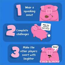 Bộ trò chơi bài vui nhộn "Hắt hơi", Thử thách "Đừng cười" với hình mũi heo kêu chíp chíp, 150 thẻ thử thách và quân cờ bùn, trò chơi tương tác gia đình dành cho tiệc tại nhà, 4-8 người chơi. - Nhiều màu - Xem 3