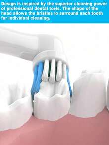 4pcs/8pcs/12pcs Electric Toothbrush Replacement Heads - Professional Electric Toothbrush Brush Heads Compatible With Pro500/1000/1500/3000/3757/5000/7000/7500/8000 Models, Providing Excellent Cleaning And Protection For Your Teeth - View 4
