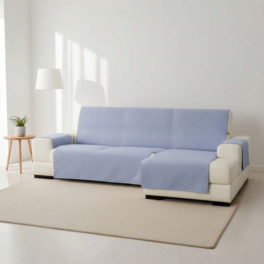 Kiva Universal And Versatile Extra Right Chaise Lounge Sofa Cover, Various Colors Available – Easy To Fit Protective Chaise Lounge Sofa Cover For Backrest, Seat And Arms - Azul Silver - View 1