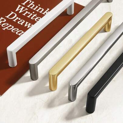 1 tay nắm cửa tủ quần áo bằng hợp kim nhôm tối giản hiện đại, màu vàng sáng/bạc/đen, phụ kiện tay nắm cửa tủ, phụ kiện nội thất