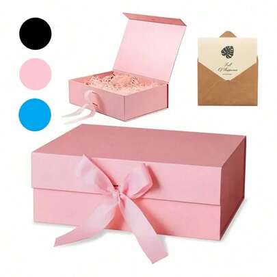 5 En 1 Grande Caja De Regalo Magnética Plegable 33x25x12.5cm