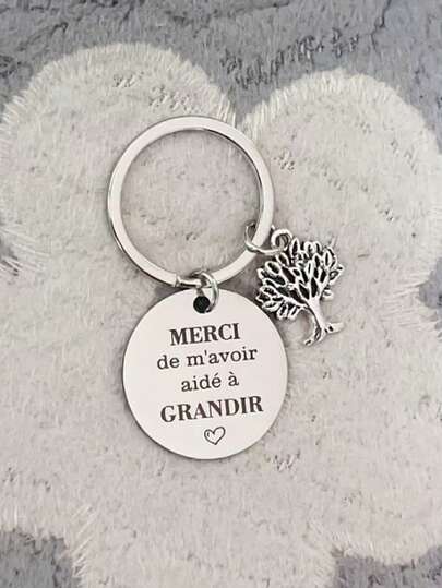 Cadeau de fin d'année scolaire pour remercier l'enseignant, cadeau créatif pour l'enseignant, porte-clés pour enseignant d'école, cadeau de Noël pour enseignant avec slogan, cadeaux de la Fête des Enseignants en alliage de zinc élégant et décontracté pour la mère, le père, la remise des diplômes et l'enseignant