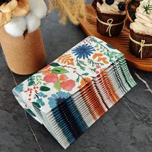 IOOJA 20/50Pcs 2ply Unfolded Size 33*33cm Oil Painting Floral Pattern Printed Party Napkins Disposable Napkins Suitable For Theme Parties Designed For Lively Parties Essential For Company Team Building And Friends Gatherings - Multicolor - View 6