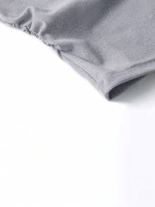 Women's Solid Light Gray Simple Street Style Casual Commuting Personality Y2K Fitted Waist Slim Sexy Ruffle Collar Short Sleeve Basic Solid Color T-Shirt, Spring/Summer - Grey - View 7