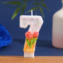 Bánh Tulip - Món tráng miệng - Nến số sinh nhật tự làm thủ công bằng sáp, sáng tạo, dành cho bé từ 0-9 tuổi. - nhiều màu - Xem 14