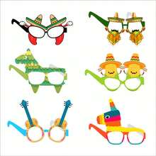 6pcs Paper Mexican Carnival Party Photo Booth Props Glasses, Paper Photo Booth Props - View 4