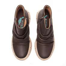 Bota Feminina Bota Tratorada Tênis Moderno Couro Feminino Kifer Shoes Conforto - Café - Visão 3