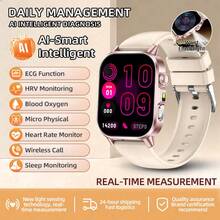 LIGE Smartwatch: Batteria ad alta capacità da 380mAh, Resistente all'acqua, Previsioni del tempo, Monitoraggio dell'attività, Monitoraggio del ciclo mestruale, Notifiche di chiamata, Riproduzione musicale - Uno smartwatch sportivo multifunzionale ed elegante per uomini e donne - Visualizzare 16