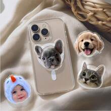 Adjustable Dog Design Customized Photo Phone Stand, Pet Portrait Family Photo Character Phone Stand, Personalized Stand With Photo, Custom Pet Photo, Family, Friend Photo, Best Gift For Family, Friends And Loved Ones, Phone Stand | Couple Photo Stand Mother's Day Gift Anniversary - Multicolor - View 2