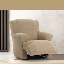 Kiva Bi-Elastic Recliner Chair Cover With Adjustable Support Foam, Various Colors Available - Breathable And Durable Recliner Chair Cover - 米色 - 查看 5
