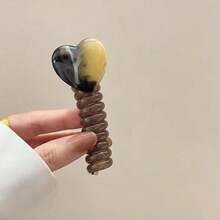 時尚百搭波點電話線髮夾，可愛女孩馬尾髮圈，髮飾配件 - 彩色 - 查看 22