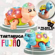 Brinquedo Tartaruga Fujão Elétrico Com Som Luz E Movimento Carangueijo Brinquedo Fujão Lançamento 2025 exclusivo - Multicolorido - Visão 6