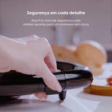 2-In-1 Electric Sandwich Grill 750W 220V Non-Stick Double Press For Sandwiches, Meats And Vegetables, Compact - 黑色 - 查看 6