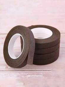 1/3 Roll Brown Floral Tape, Suitable For Bouquet Packaging, Green Paper Tape, Suitable For Artificial Flowers And Plant Stems, DIY Crafts And Decoration, Colored Floral Stem Tape, Adhesive Tape, Non-Magnetic - Brown - View 6