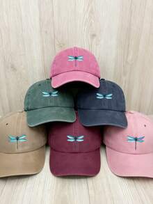 1pc Unisex Soft Top Baseball Cap With Dragonfly Print, Versatile Casual Sun Hat Suitable For Daily Wear In All Seasons - A - View 10