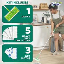 2-In-1 Electric Spin Mop And Sweeper With 5 Dry And 3 Wet Reusable Cleaning Pads - 1 - 查看 2