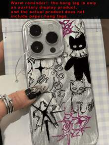 Ốp điện thoại hình mèo dễ thương, tương thích với iPhone 17/16/15/14/13/12/11 Pro Max Plus, họa tiết trừu tượng Y2K, ốp bảo vệ mềm mại. - lạc đà - Xem 4