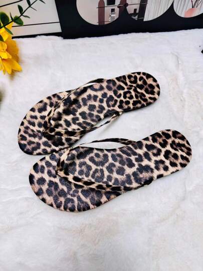 Platte teenslippers voor dames in grote maten, geweven sandalen met open teen in Romeinse stijl, bohemian Franse luipaardprint strandschoenen met strasssteentjes en glitter voor de lente en zomer.