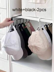 1/2pcs White/Black Cup Hooks Rack, 6 Hooks, Suitable For Cabinet, Pots, Spatulas, Storage Rack, No Drilling Required - Multicolor - View 10