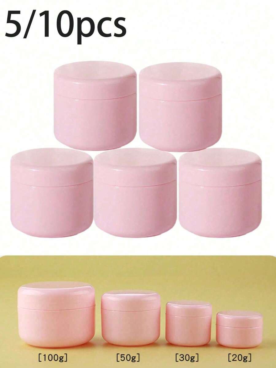 5/10 Hũ kem màu hồng, chai đựng kem mỹ phẩm bằng thủy tinh rỗng có thể tái sử dụng, hộp đựng mỹ phẩm rỗng, lọ đựng mẫu mỹ phẩm, có lớp lót, thích hợp đựng kem dưỡng ẩm, phấn mắt và sữa dưỡng thể trang điểm. - Nhiều màu - Xem 1