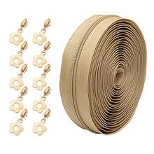 1 Set, (177inch/450cm) Nylon Zipper With 10pcs Flower Zipper Pulls, Suitable For Home Sewing DIY Replacement Zippers, Bags, Home Textiles, Clothing, Shoes And Other Accessories - 3NL+Qjhdp - View 16