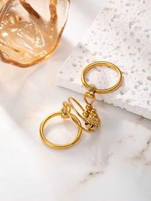 1 chiếc nhẫn nữ bằng thép không gỉ thời trang sáng tạo với hạt may mắn, phù hợp cho nữ giới đeo hàng ngày, lễ hội, du lịch, tiệc tùng, hẹn hò, đính hôn, cưới hỏi. - Nhiều màu - Xem 4