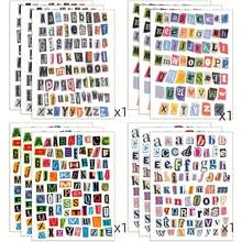 284/568/852张复古杂志字母贴纸，适用于剪贴簿、笔记本、水瓶、DIY、工艺品、礼品、子弹笔记、文具用品 - 多色 - 查看 7
