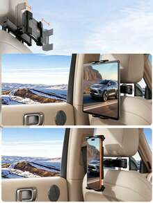 Artículos esenciales para bebés, soporte ajustable para tableta en el reposacabezas del coche, soporte universal para el asiento trasero para niños, soporte giratorio de 360° para iPad, teléfono y tableta - Multicolor - Ver 8