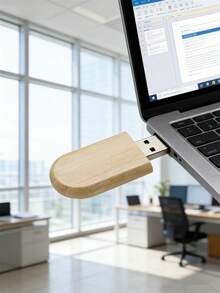 BIYETIMI 32GB 天然竹製 USB 隨身碟，便攜式木製圓帽設計 U 盤，高速數據儲存適用於電腦/筆記型電腦，商務與婚禮禮品的理想選擇 - 查看 2