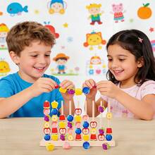 Wooden Fruit Bead Lacing Set Toy Color & Shape Cognitive Toy Fine Motor & Hand-Eye Coordination Training Parent-Child Interactive Logical Thinking Perfect Birthday & Holiday Gift - Multicolor - View 2