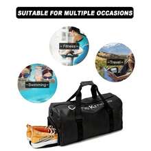 BAGCO Bolsa de gimnasio unisex impermeable con compartimento para zapatos y bolsillo impermeable; bolsa deportiva multifuncional para el fin de semana, adecuada para viajes, deportes, fitness y entrenamientos. - Negro - Ver 7