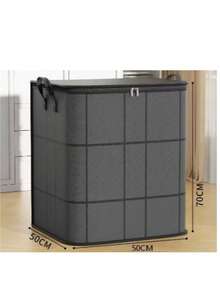 1pc Foldable Reinforced Handle Storage Basket, Fabric Storage Box Suitable For Bedroom, Closet And Laundry Room, Easy To Fold And Store When Not In Use - View 12