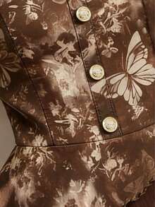Floral Print Colorblock Woven Fabric Strapless Top Casual Summer - Multicolor - View 7