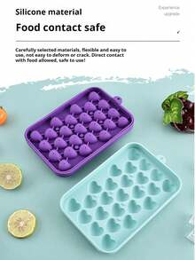 25孔硅胶冰格，迷你冰球制作器，带盖模具，威士忌冰格，制冰器，水果冰格，手工皂模具，家用制冰器，适合夏季居家使用，果汁冰格，冰箱冰格，适用于冷冻、鸡尾酒、威士忌、派对、酒吧、旅行、婚礼、生日、厨房、户外，冰模，保持饮品冰爽，厨房必备，居家必备 - 彩色 - 查看 2