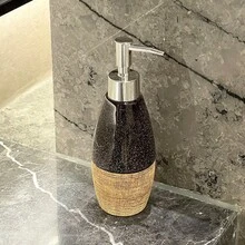 Refillable Bathroom Organizer & Storage Items: Cosmetic Pump Dispenser, Ceramic Soap Dispenser, Non-Slip Handwash Bottle, Soap Dispenser Pump Bottle, Lotion Pump Bottle, Glossy Smooth Colorblock Non-Slip Vanity Handwash Liquid Refill Bottle, Bathroom Shower Gel & Lotion Refill Containers - Black Brown - View 8