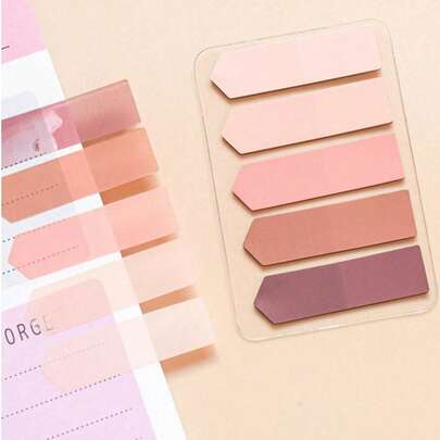 100 tờ giấy ghi chú hình mũi tên bằng nhựa PET, nhãn dán chỉ mục văn phòng phẩm nhiều màu sắc dành cho học sinh và văn phòng, nhãn đánh dấu tập tin có thể viết và tái sử dụng, nhiều màu sắc và kiểu dáng khác nhau.