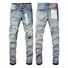 Men Purple Jeans 2026 New Arrival European American Style Street Fashion  Slim Fit Flared Denim Pants For Youth - 藍色 - 查看 2