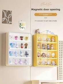 1/120盲盒展示柜，壁挂式展示柜，透明亚克力可动人偶展示架，防尘娃娃玩具收纳盒，无需钻孔 - 彩色 - 查看 10
