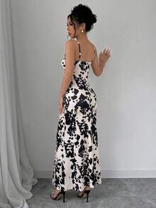 Women's Casual Dress, Spring/Summer Leopard Print Sleeveless Dress Tie-Dye Print Dress Bodycon Cami Dress For Beach Vacation Elegant Women's Dress - Dark Brown - View 4