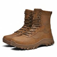 1 par de zapatos para senderismo/trekking para hombres, botas para camping al aire libre, botas de desierto, botas de para trabajo, botas tácticas militares ligeras y antideslizantes, duraderas, cómodas y de alta, nuevos zapatos de montañismo de moda delta, botas militares para entrenamiento en el campo de batalla, botas altas para montar y cazar - Marrón - Ver 9