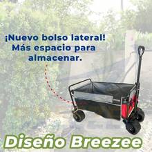 Vagn Plegable Porttil Carrito De Compras Multifuncional De Gran Capacidad Y Resistencia A Exteriores con Ruedas Grandes 7 Giro 360o Resistente A Todo Terreno Hogar Rojo Gris - RojoGris - Ver 3