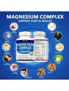 Miriyalyad Magnesium Complex Supplement 8 Elemental 1000mg - Magnesium Glycinate, Citrate, Malate, Taurate, Chelated For Easy Absorption For Bones, Muscle, Recovery, Energy, Vegan Non-GMO - 1 Set - View 2