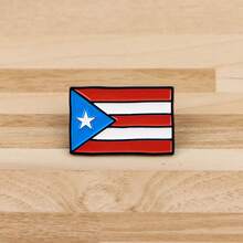 Ghim cài áo hình ếch ngộ nghĩnh cờ Puerto Rico, hoa đỏ, có thể dùng làm huy hiệu cài áo, phụ kiện quần áo, trang sức thời trang, quà tặng. - Đỏ - Xem 10