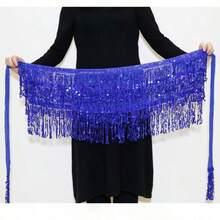 Bộ trang phục múa bụng đính sequin tua rua điều chỉnh eo, bao gồm váy sequin và khăn quấn hông. Thích hợp cho các lễ hội, tiệc tùng, câu lạc bộ đêm, bãi biển, trang phục độc đáo, phong cách Bohemian, phong cách cổ điển, lấy cảm hứng từ sari. - Nhiều màu - Xem 17