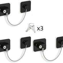 Upgraded Refrigerator Lock With 2 Keys, 1/2/3/4 Pcs Refrigerator Lock With Keys, Home Family Child Safety Lock, Adhesive Window Restrictor Lock For Home, School, Office (Black, White) - Multicolor - View 10